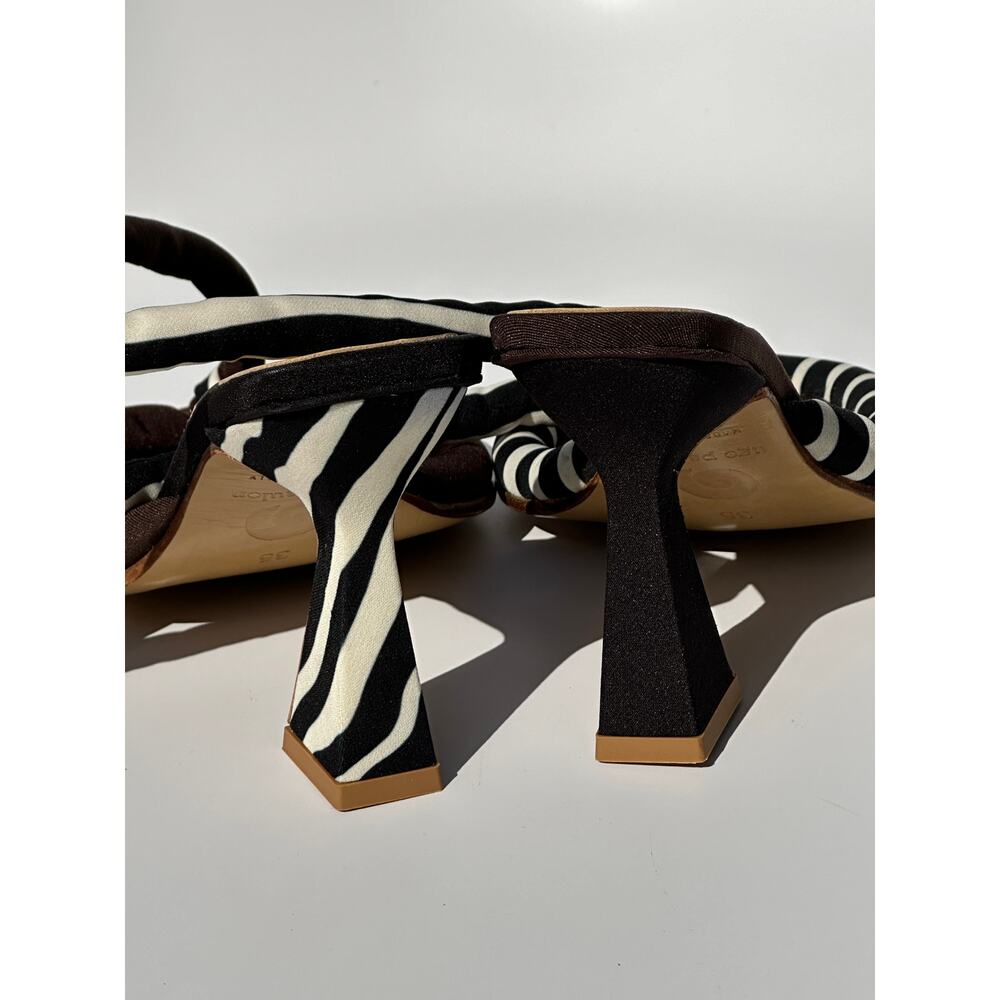 Ugo Paulon 100 Gibbs Thong Sandals Black / Brown Stripe BBW Sz 35 Handmade $550 - Picture 9 of 14